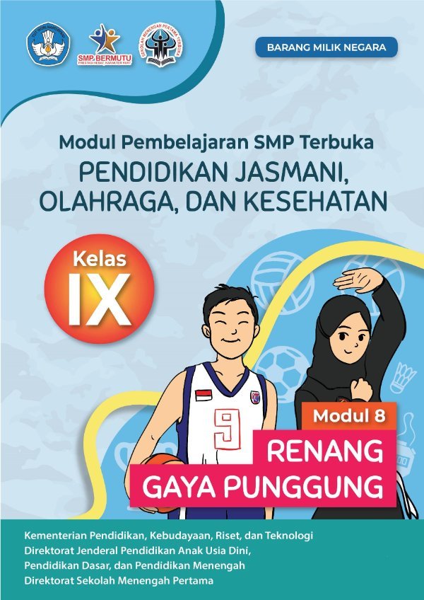 Sampul Modul pembelajaran SMP Terbuka Pendidikan Jasmani, Olahraga Dan Kesehatan Kelas IX, modul 8: renang gaya punggung