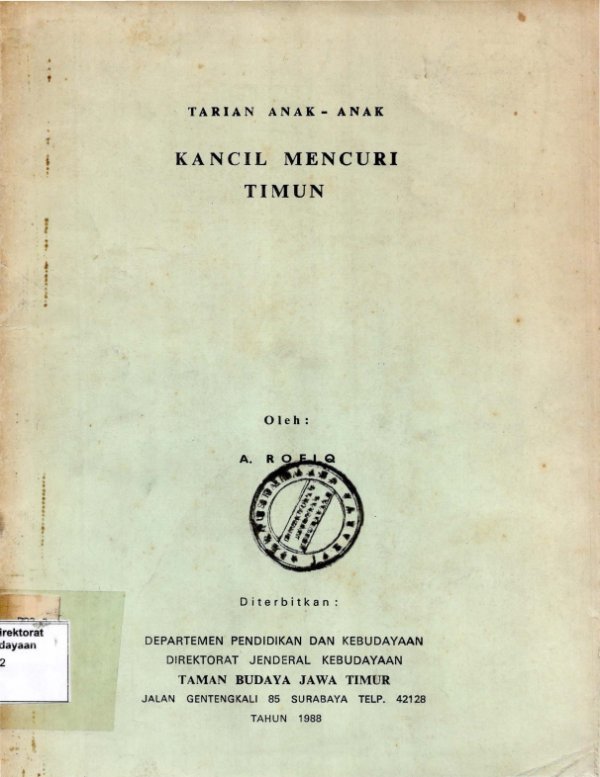 Sampul Tarian anak-anak kancil mencuri timun