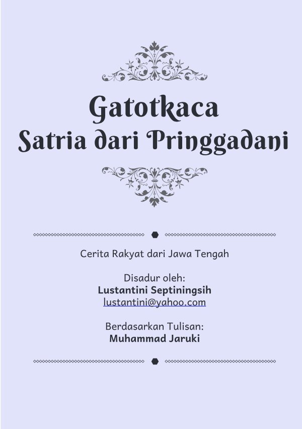 Sampul Gatotkaca Satria dari Pringgadani