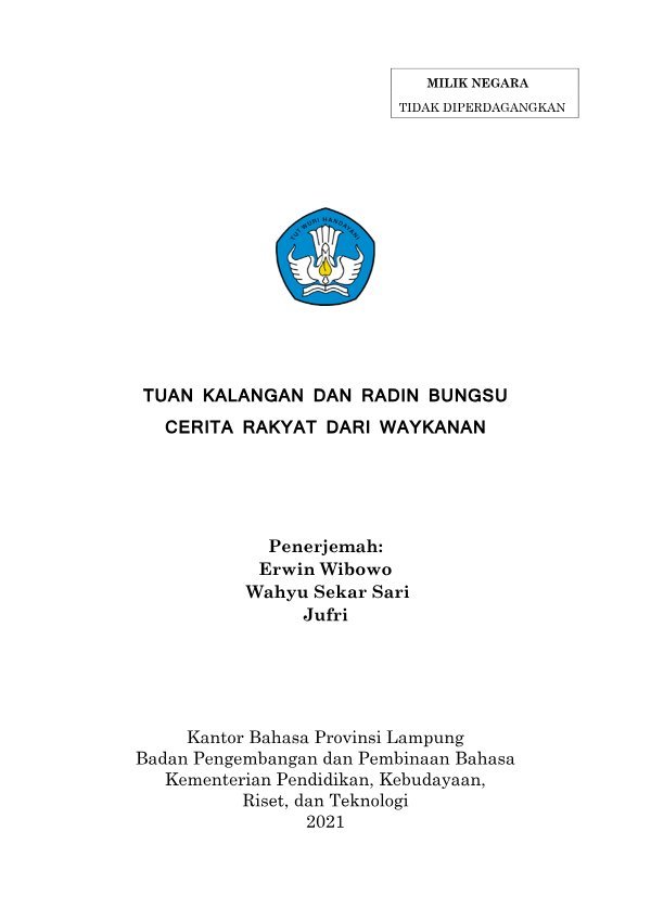 Sampul Tuan Kalangan dan Radin Bungsu