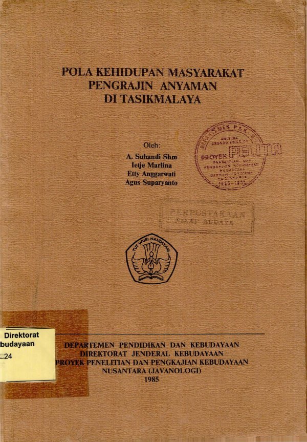 Sampul Pola kehidupan masyarakat pengrajin anyaman di Tasikmalaya