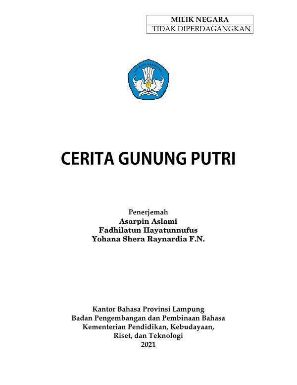 Sampul Cerita Gunung Putri