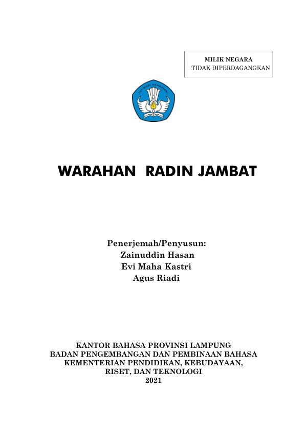Sampul Warahan Radin Jambat