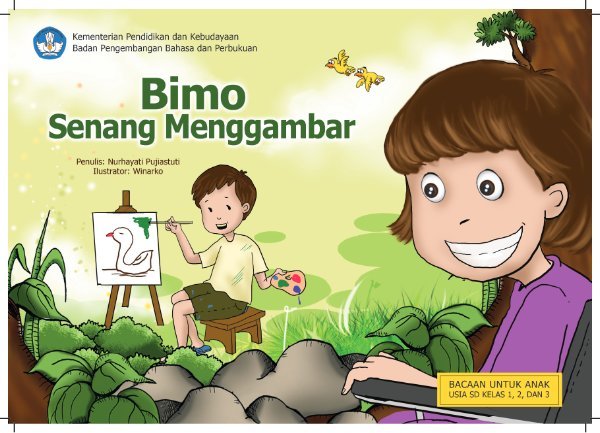 Sampul Bimo senang menggambar