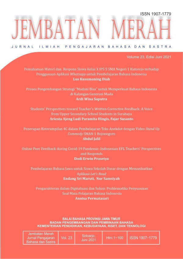 Sampul Jembatan Merah V0l 23, Edisi Jan--Juni 2021