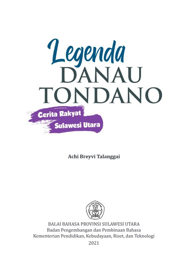 Sampul Legenda danau Tondano