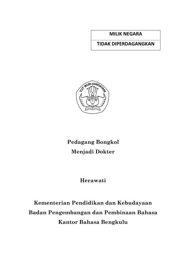 Sampul Pedagang bongkol menjadi dokter