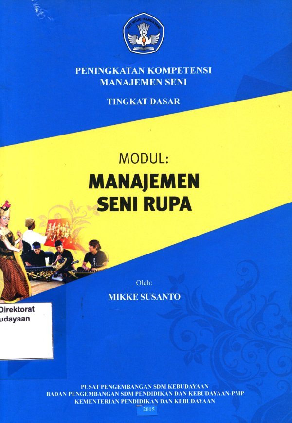Sampul Peningkatan kompetensi manajemen seni tingkat dasar