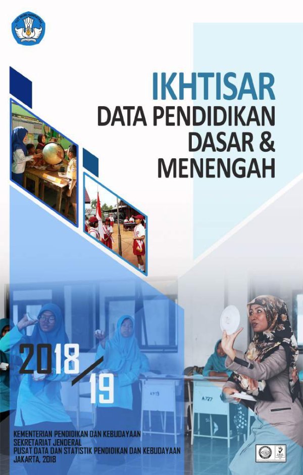 Sampul Ikhtisar data Pendidikan Dasar dan Menengah Tahun 2018/2019